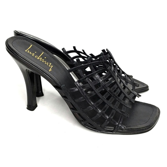 Luichiny Shoes - Luichiny black leather open toe high heels